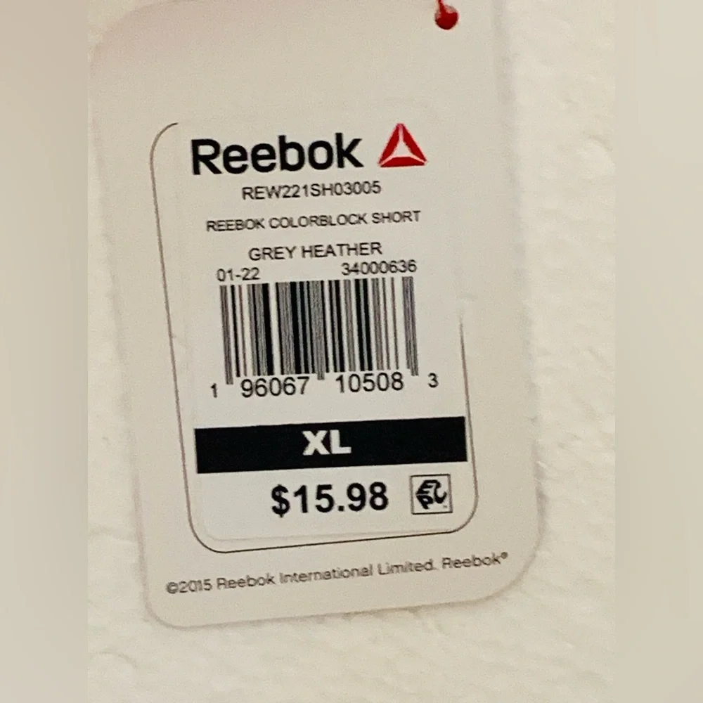 Reebok Women Size XL Grey Heather Colorblock Shorts Relax Drawstring Running - Picture 7 of 12